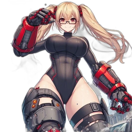 robot, weapon, dress, cyberpunk transparent PNG cut-out