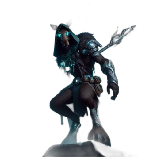 creature, staff, dragon, robot transparent PNG cut-out