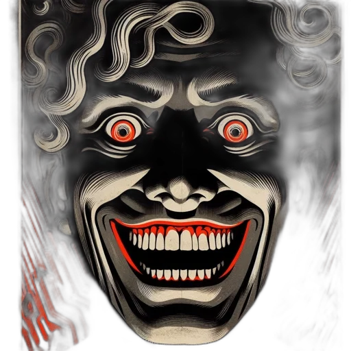 mask, face, creature, comic book art transparent PNG cut-out