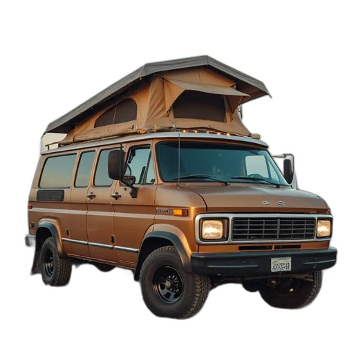 car, 3d render, has, camper transparent PNG cut-out