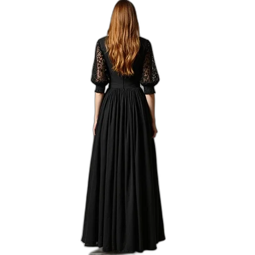 dress, dark, anouk, length transparent PNG cut-out