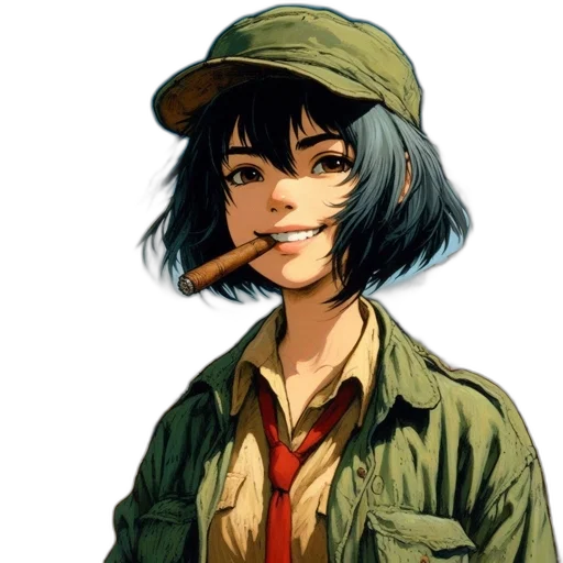 hat, face, staff, jacket transparent PNG cut-out