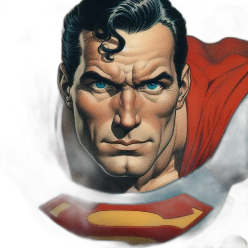 face, comic book art, concept art, photorealistic transparent PNG cut-out