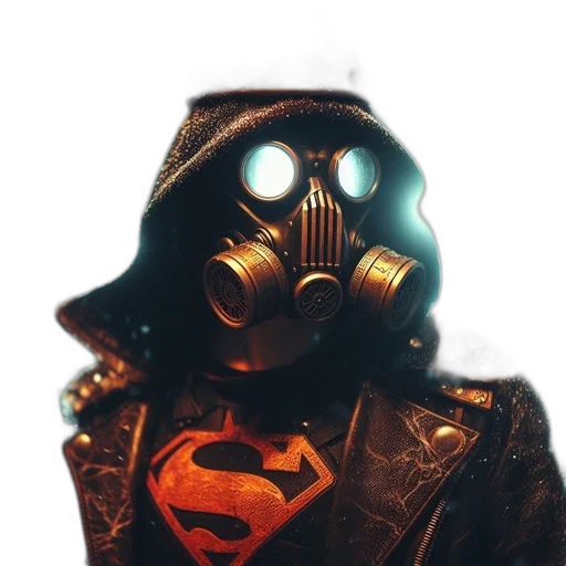 mask, jacket, face, comic book art transparent PNG cut-out