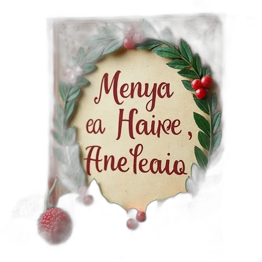 christmas, holly, berry, saying transparent PNG cut-out