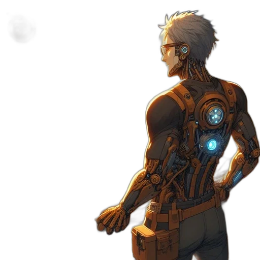 robot, concept art, comic book art, cyberpunk transparent PNG cut-out
