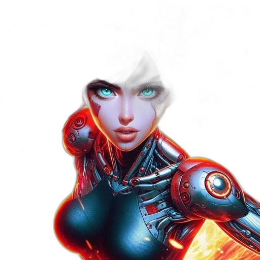 robot, comic book art, concept art, cyberpunk transparent PNG cut-out
