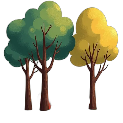 tree, concept art, 3d render, pixel art transparent PNG cut-out