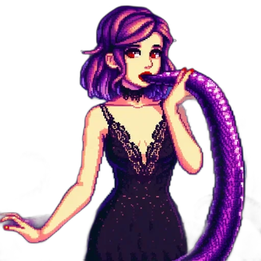 dress, staff, creature, hair transparent PNG cut-out