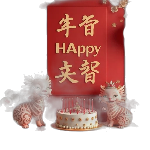 photorealistic, 3d render, chinese, happy transparent PNG cut-out