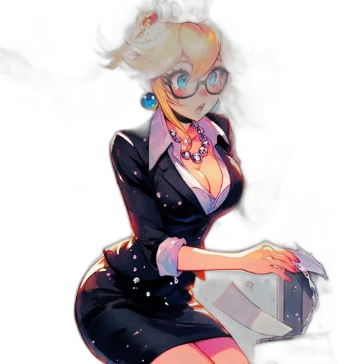 dress, jacket, robot, staff transparent PNG cut-out