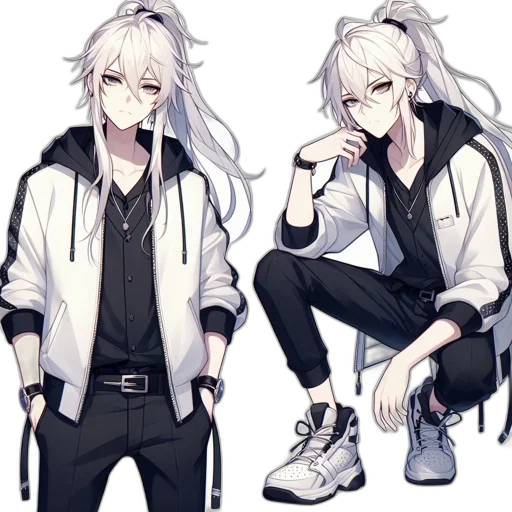 jacket, staff, concept art, anime transparent PNG cut-out