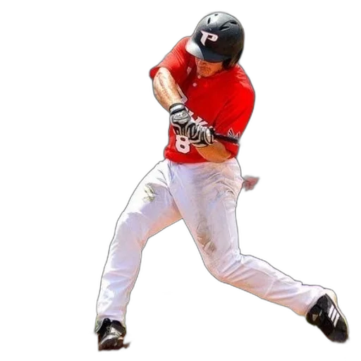 baseball, player, red, jersey transparent PNG cut-out