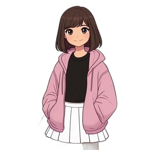 jacket, dress, staff, creature transparent PNG cut-out