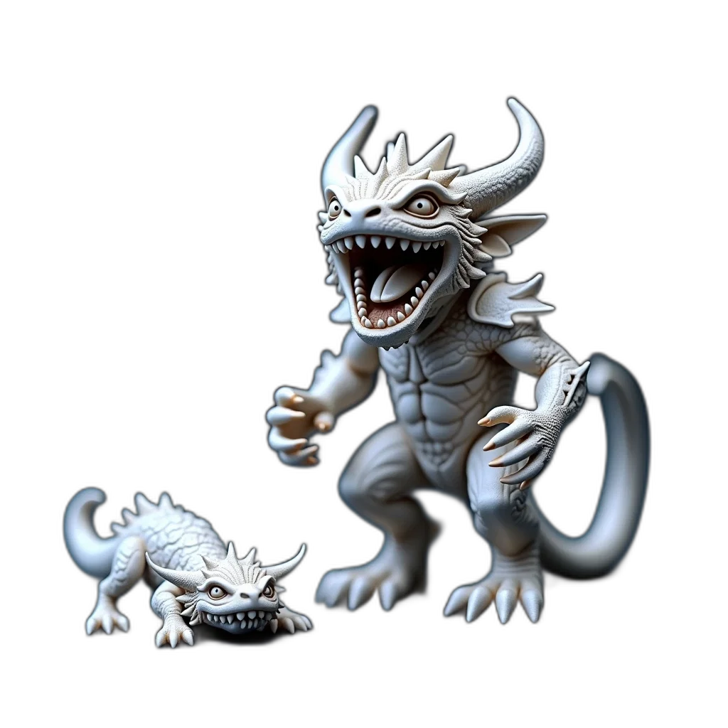 dragon, creature, animal, staff transparent PNG cut-out