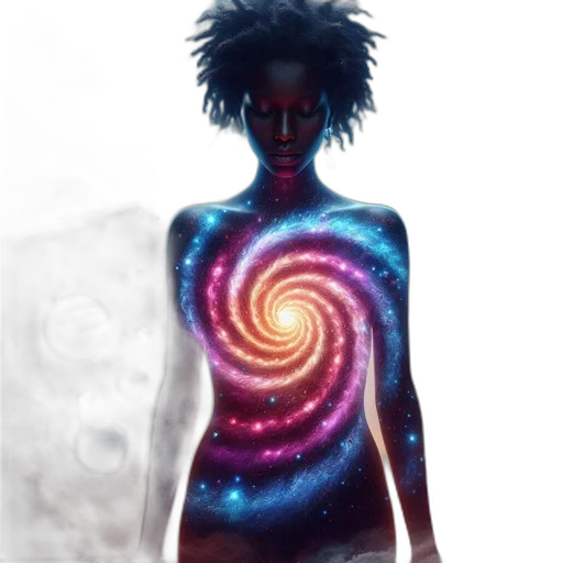 dress, creature, staff, hair transparent PNG cut-out