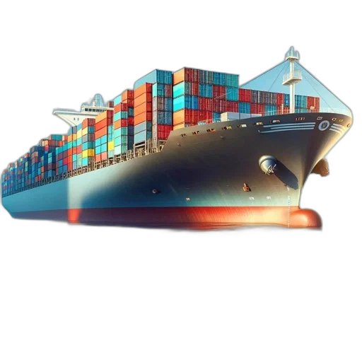 crown, photorealistic, container, ship transparent PNG cut-out