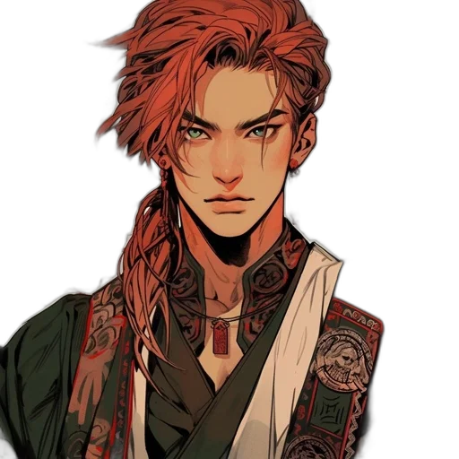staff, jacket, face, fantasy art transparent PNG cut-out