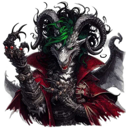 mask, dragon, creature, staff transparent PNG cut-out