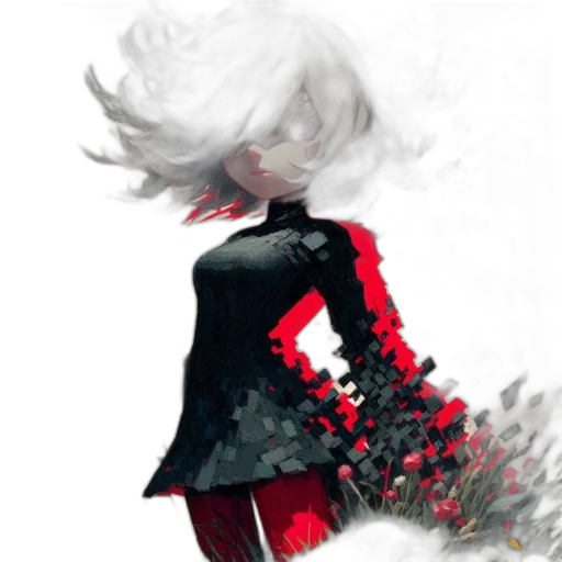 flower, dress, hair, mask transparent PNG cut-out