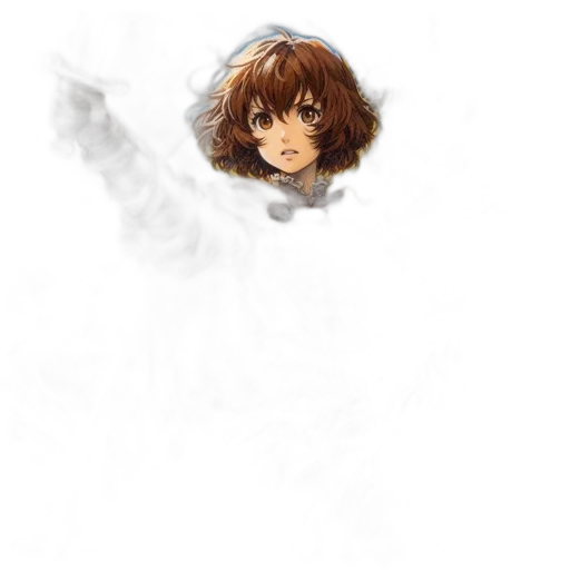 face, hair, staff, creature transparent PNG cut-out