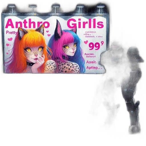 hair, vaporwave, anime, concept art transparent PNG cut-out