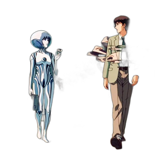 robot, concept art, anime, pixel art transparent PNG cut-out