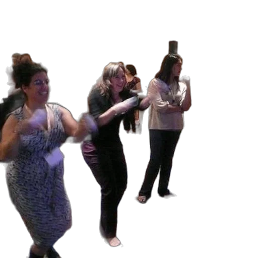 staff, group, women, dancing transparent PNG cut-out