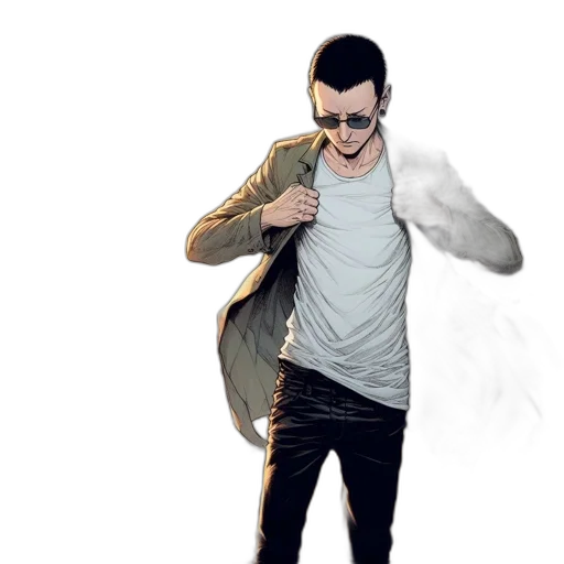 jacket, mask, weapon, robot transparent PNG cut-out