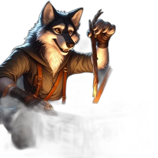 staff, jacket, weapon, animal transparent PNG cut-out