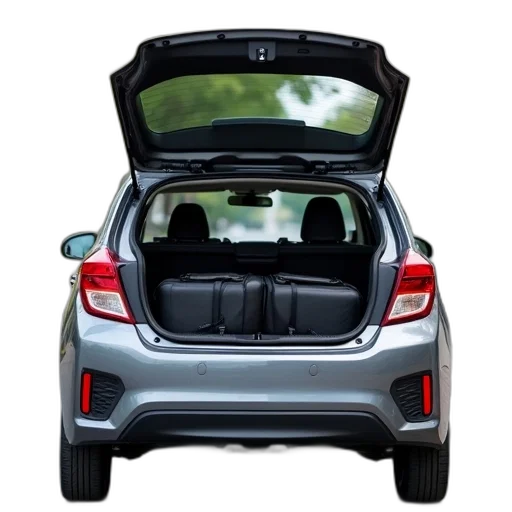 car, gray, compact, trunk transparent PNG cut-out