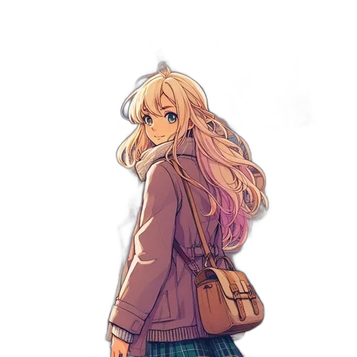 jacket, dress, umbrella, staff transparent PNG cut-out
