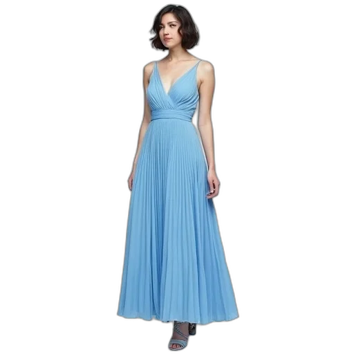 dress, blue, woman, wearing transparent PNG cut-out