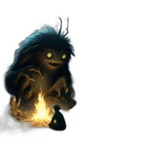 creature, hair, staff, dragon transparent PNG cut-out