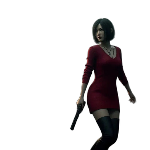 dress, weapon, staff, 3d render transparent PNG cut-out