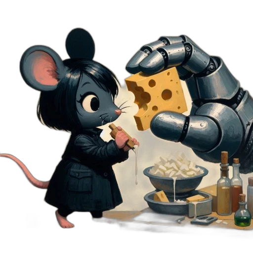 food, robot, concept art, small transparent PNG cut-out