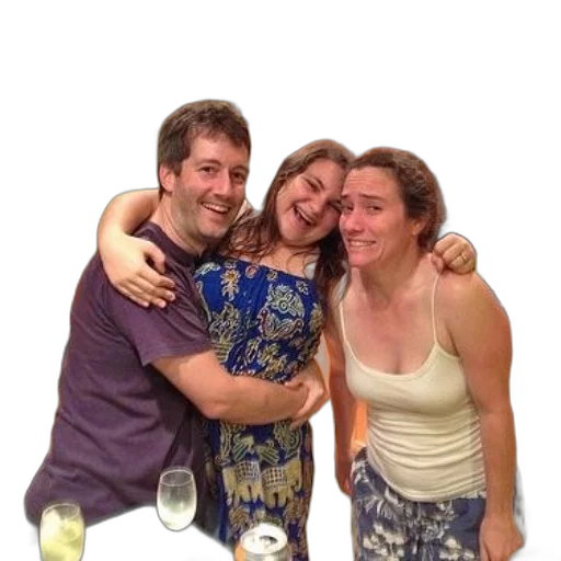 staff, dress, three, friends transparent PNG cut-out