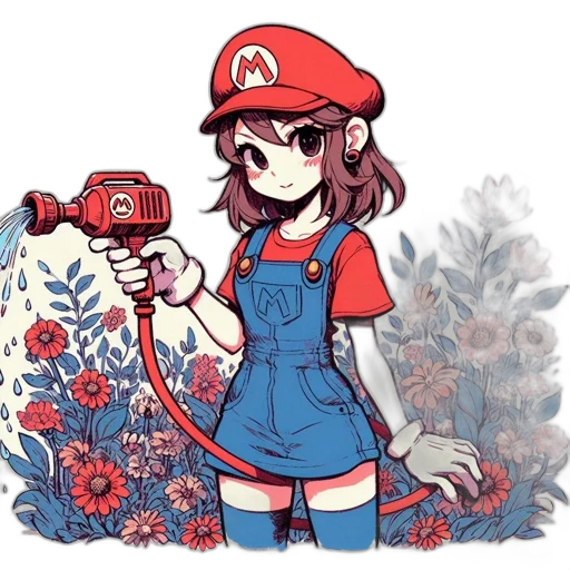 weapon, staff, flower, robot transparent PNG cut-out