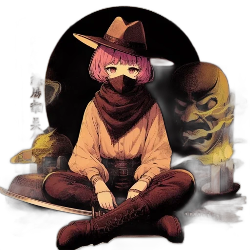 mask, hat, face, staff transparent PNG cut-out
