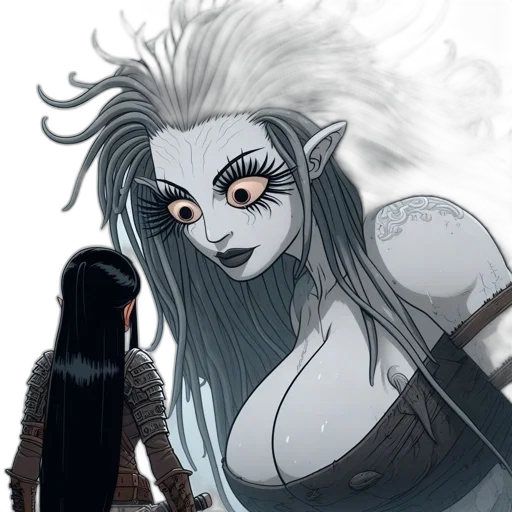 creature, hair, fantasy art, concept art transparent PNG cut-out