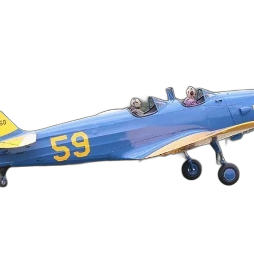 3d render, blue, yellow, airplane transparent PNG cut-out
