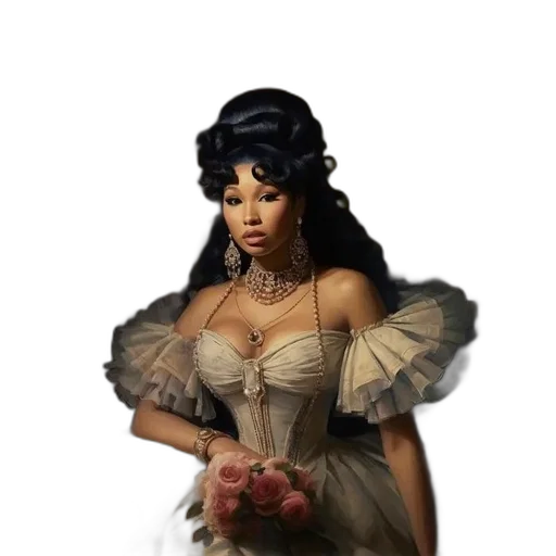 dress, crown, jewelry, fantasy art transparent PNG cut-out