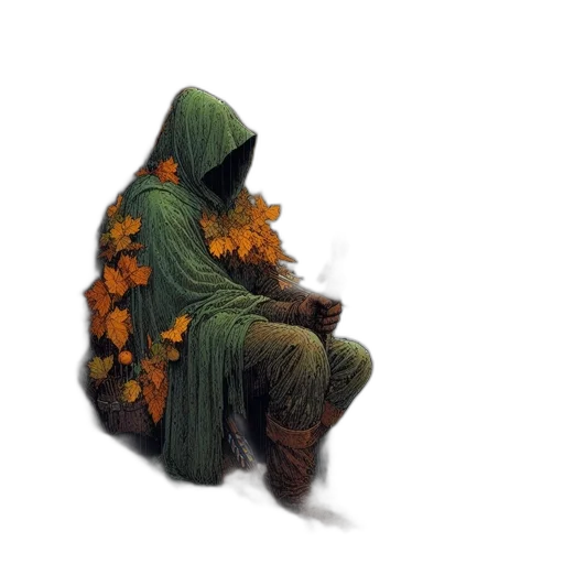 jacket, mask, creature, tree transparent PNG cut-out