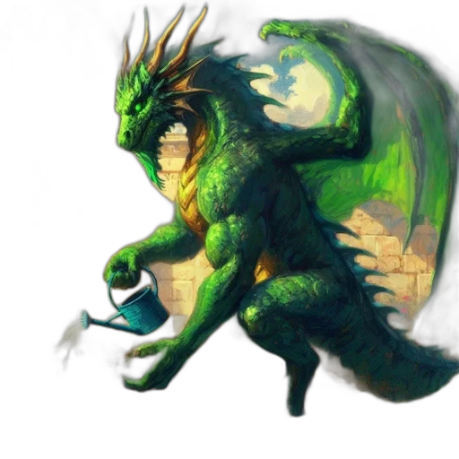 dragon, creature, animal, staff transparent PNG cut-out