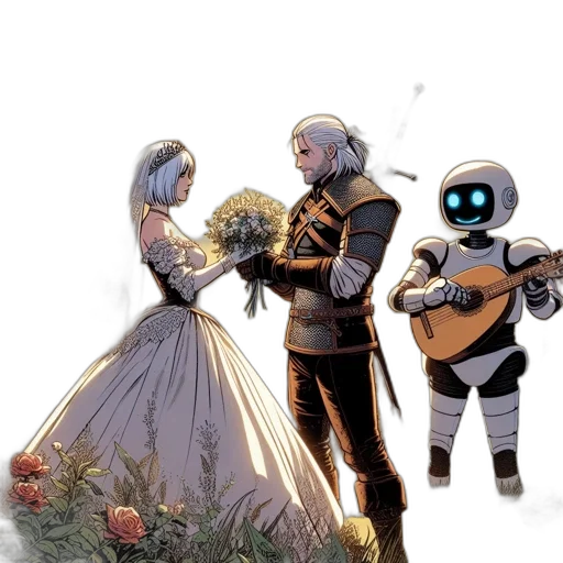 robot, concept art, comic book art, pixel art transparent PNG cut-out