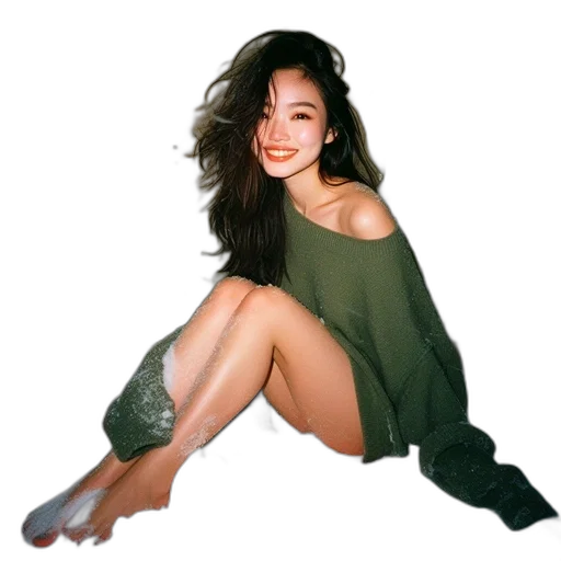 dress, umbrella, hair, creature transparent PNG cut-out
