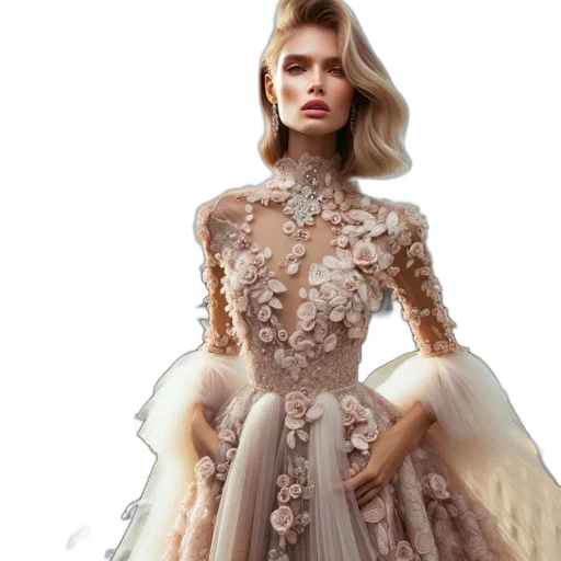 dress, concept art, 3d render, photorealistic transparent PNG cut-out