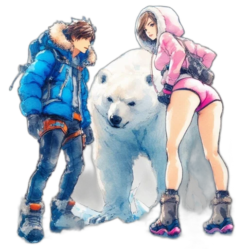 jacket, concept art, watercolor, anime transparent PNG cut-out