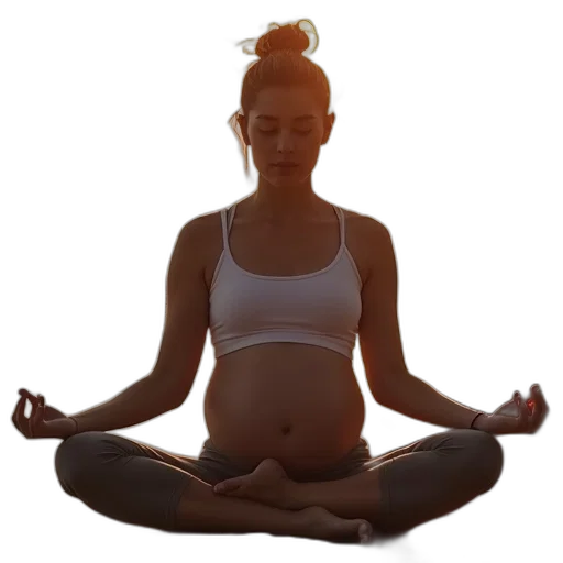pregnant, woman, meditates, yoga transparent PNG cut-out