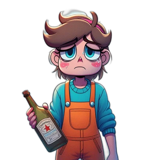 bottle, staff, jacket, pixel art transparent PNG cut-out